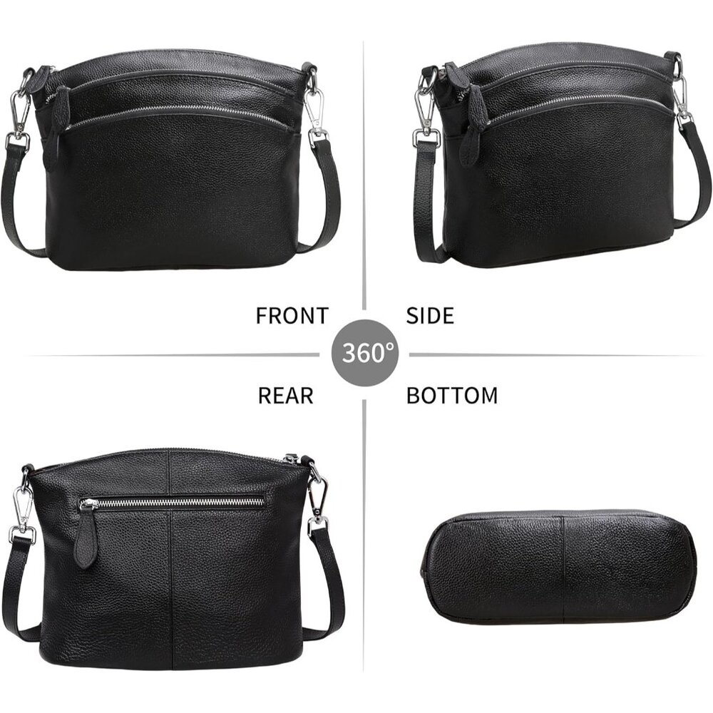 Versatile Black Leather Crossbody With Adjustable… - image 3
